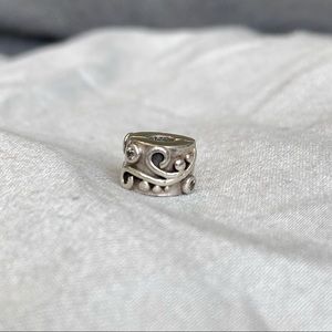 Pandora Retired Clear CZ Tendril Clip Charm